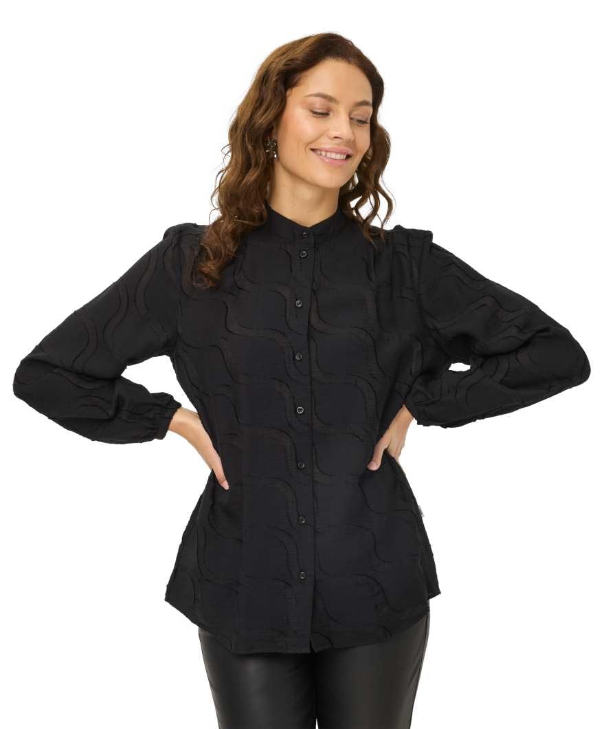 Brax Bluzka damska Style.Vivi Burn Out, 02 Black, 38