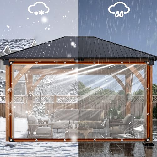 Plane Transparent mit ösen - 2x3m Durchsichtige Plane für AußEnbereich Abdeckplane Wasserdicht für Winter Balkon Carport Regenschutz Terrassenplane für Schutz Vor Witterung