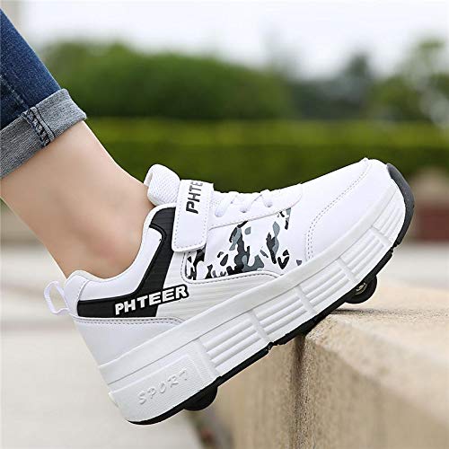 Scarpe A Rotelle Bambini IFIKK - Scarpe Sportive 4 Ruote Invisibili Taglie 31-40