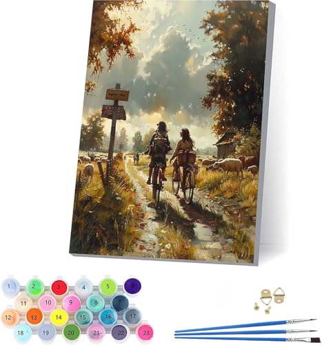 G ] yCgoCio[ i DIY Paint by Numbers LbghG h G fW^G uVƃANG̋ l̂߂̃NGCeBuȎ z[ ItBX Mtg 30x40cm t[t 5