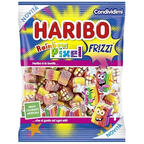 Haribo Rainbow Pixel Gummy Candy 160g Cover