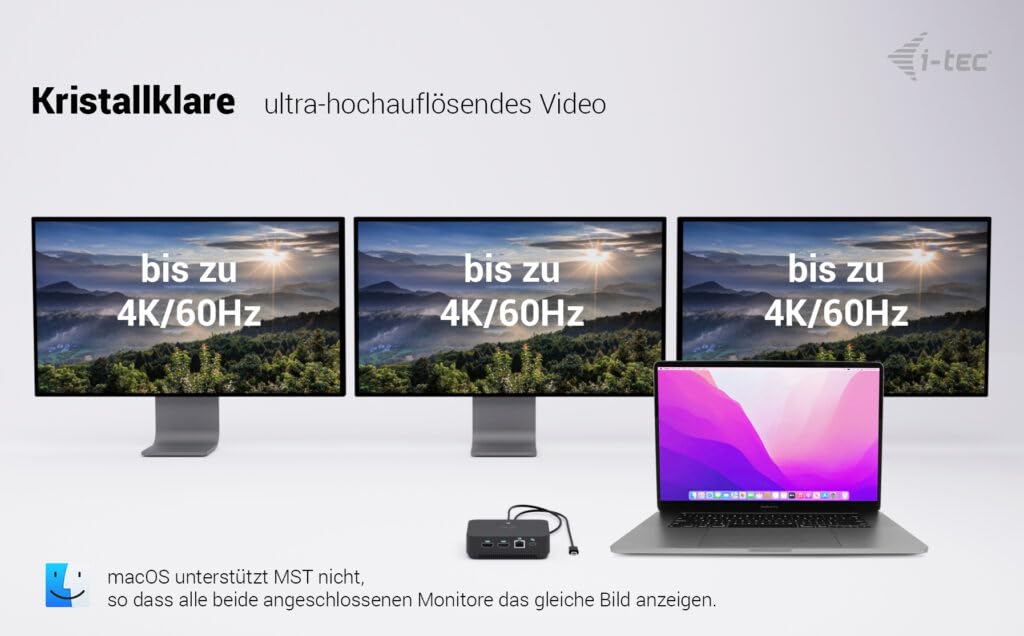 I-Tec Dockingstation - UsB-C / Usb4 / Thunderbolt 3 / Thunderbolt 4 / Thunderbolt 5 (c31trividpro100w)