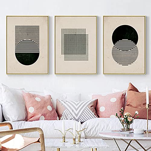 Art mural de salon haut de gamme, affiche noire géométrique et toile abstraite 60x90cm style nordique
