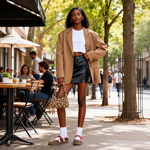 Image of Mary Jane Sneakers for Women Slip on Ballet Flats Walking Retro Sneakers | Round Toe Mary Jane Shoes,Hook and Loop,Lightweight Footwear,Women Fashion Sneakers for Walking, Travel, Workout, Daily Wear