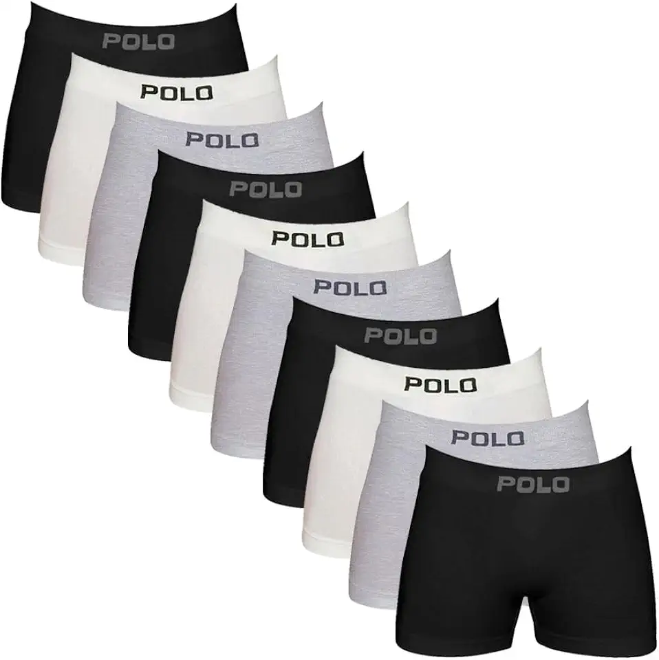 Kit 10 Cueca Boxer Algodão Cotton Box Masculina Premium