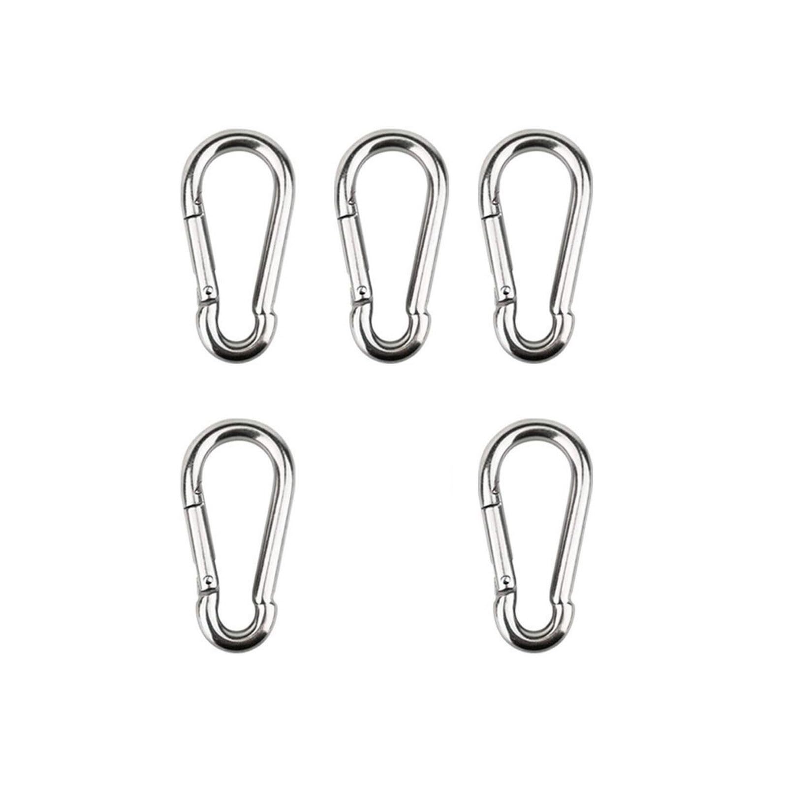 304 Edelstahl Karabiner Karabiner Karabinerhaken mit Öse Federschnalle Schlüsselanhänger M4 M5 M6 M7 M8 M9 M10 M11 M12 Karabinerhaken(M9,5PCS)