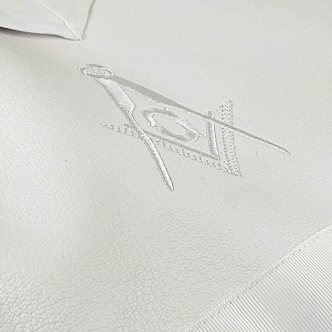 Vista 3 de blanco (Master Mason White Embroidered Delantal White Ribbon), Blanco