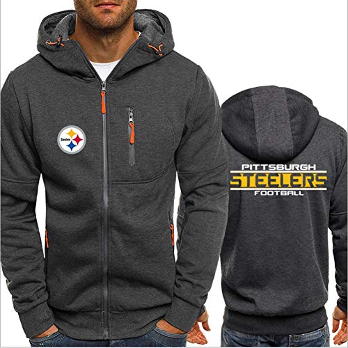 Preisvergleich Produktbild FEZD Herren Pullover - Pittsburghsteelers Pullover Zip Hoodies Spitzenbluse Tracksuits Sportswear Langarm Drucken Beiläufige Sweatshirt,XL