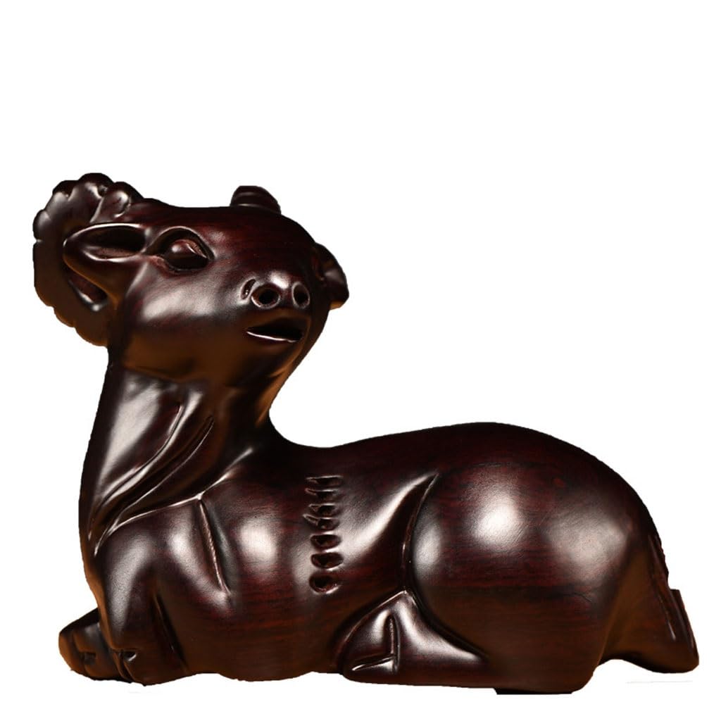 ATREDESES Office Decor Wooden Carved Sheep Ornament Wooden Sheep Crafts Home Living Room Decorations Home Decor(3.14in)