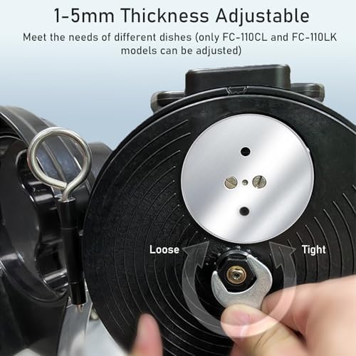 Commercial Electric Vegetable Slicer, 110W Food Processor, 6000RPM Scallion Cutter, Adjustable Thickness 1-5mm, Fast & Efficient Vegetable Chopper for Restaurants & Home Use