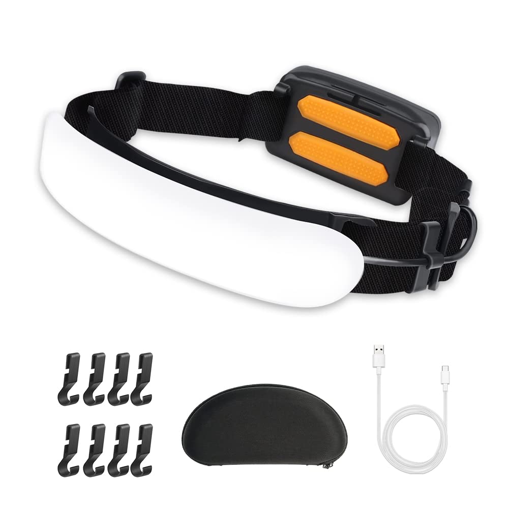 Led Headlamp Flashlight Type-C Rechargeable Headlamp Super Bright 1500 Lumens 220° Illumination Headlight 3 Modes Outdoor IPX6 Waterproof Head Lamp for Cycling Camping Hiking Fishing Working (1 Pack)