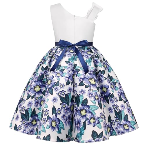 KAGAYD Big/Little Girl Gown Flower 1-Shoudler Prom Dresses Wedding Party Evening Dance Dresses for Kids2