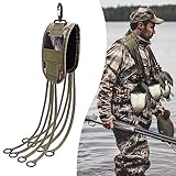 Duck Carrier, Game Carrier Strap Waterfowl Hunting Accessories Bird Tote Goose Duck Decoy Bag Hanger Holder Hunting Gear Carrying Lanyard Neck Style with 8 Drops Slip Ring, Portable Durable-Green