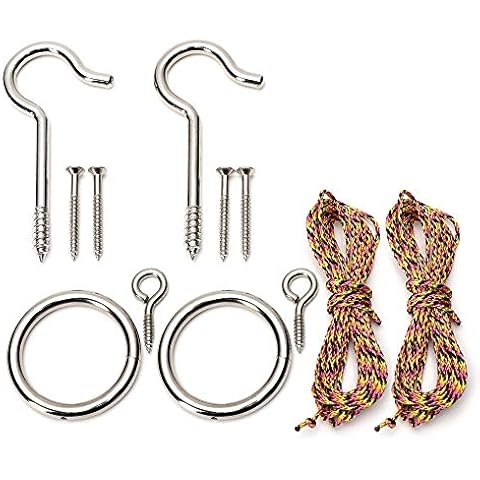 IParts Hook and Ring Swing DIY Kit Heavy-Duty Hardware and String Ring Toss Game, Set of 2 Cover