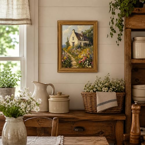 Image of NALEPS French Country Framed Wall Art, Country Wildflower Wall Decor, 9x11
