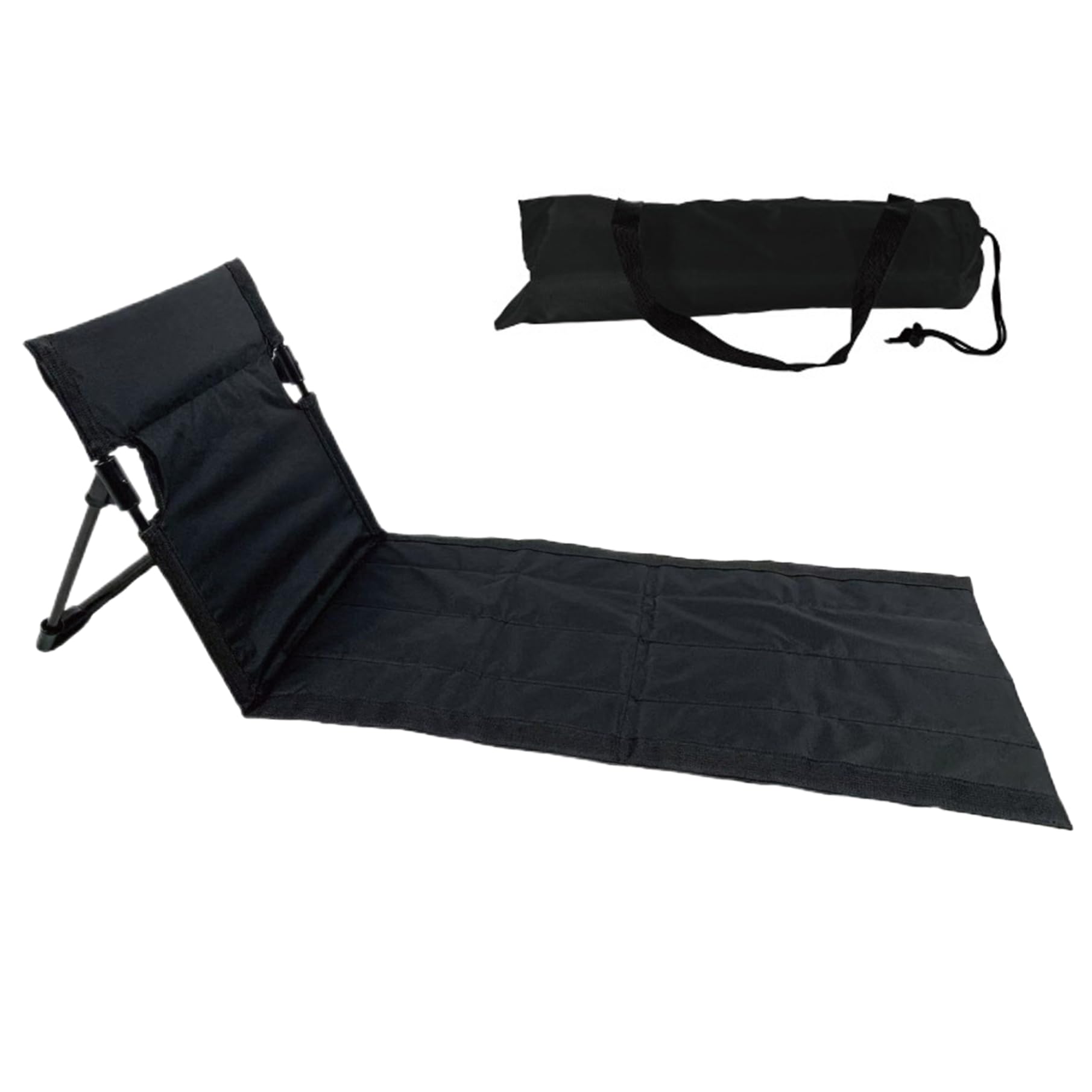 Sedia a spiaggia pieghevole portatile da spiaggia portatile con tasca impermeabile in maglia sedia a sdraio robusto tappetino da sole per sedile da sole per, piscina, picnic nero