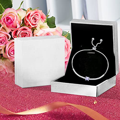 Toupop Mothers Day Gifts For Mom Sterling Silver Classic Tennis Bracelet With Birthstone Fashion Jewelry Gifts For Christmas Women Teen Girls Friend Birthday | Adjustable Silder (06-June-Purple) #TOP5