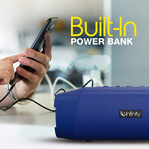 Image of Infinity by Harman Fuze 700 Dual EQ Deep Bass 20W Portable Stereo Speaker with 10 Hours Playtime, Built-in Powerbank, Bluetooth 5.0 and IPX7 Waterproof (Mystic Blue)