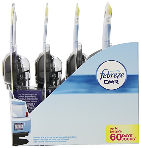 Image of Febreze Air Freshener, Car Vent Clip Air Freshener, New Car Air Freshener, 2-Count (Pack of 8)