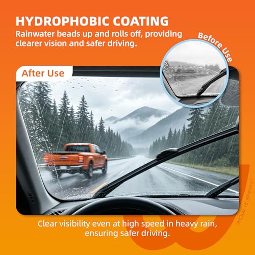 Image of Silicone Wiper Blades 26 inch + 16 inch Automotive Replacement Windshield Wiper Blades for Subaru CrossTrek 2024-2018 /Impreza 2023-2017 OEM Quality Wipers for Front Windshield(Set of 2)