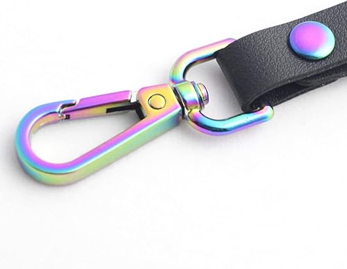 Miniatura 3 de Ganchos giratorios de metal arcoíris con anillos en D arcoíris y hebillas deslizantes para bolso de arco iris Tri-Glides