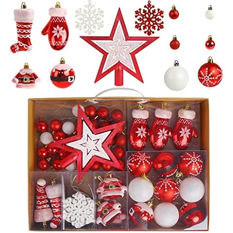 DERAYEE 71 PCS Shatterproof Christmas Ornaments Set Cover