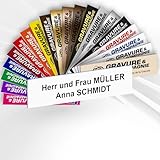 Klingelschild – Personalisiertes PVC Namensschild mit Gravur – selbstklebend – 1 bis 2 Zeilen – 6 x 1,5 cm (Weiß mit schwarzem Text)
