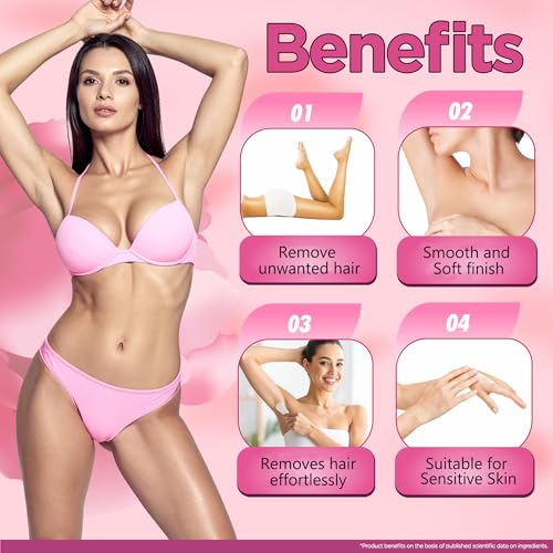 Image of Multani Naturals Rose Hair Removal Cream 60 ml (Pack of 2) | Removes Hair in Minutes | Gentle formula Enriched with Rose and Vitamin E | Painless, Easy, and Effective Hair Removal for Men and Women