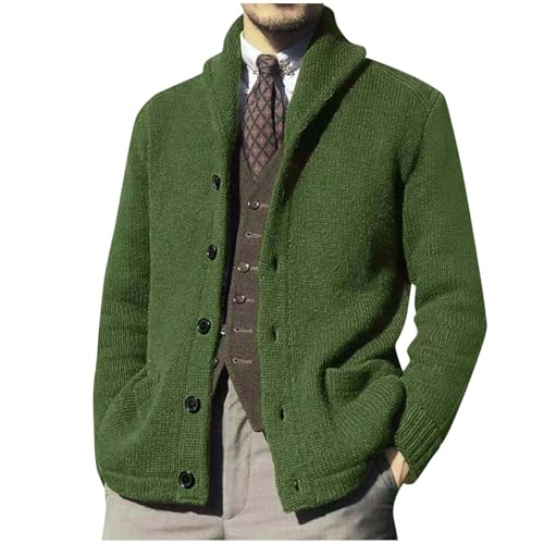 Mens Shawl Collar Cardigan Sweater Cable Knitted Button Down Sweaters Elastic Breathable Chunky Fall Winter Outwear2