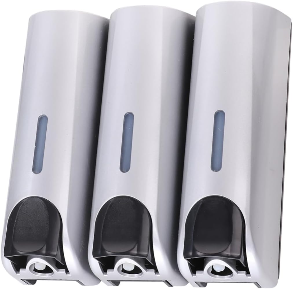 Alipis Three-Head Soap Dispenser Bathroom Shower Gel Pump Wall Mount Holder for Shampoo