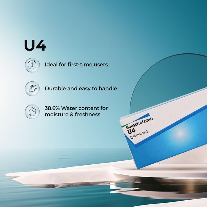 Image of Bausch & Lomb U4 Contact Lens - Spherical | Yearly Disposable | Hydrogel Material | (-3.75, Pack of 1)