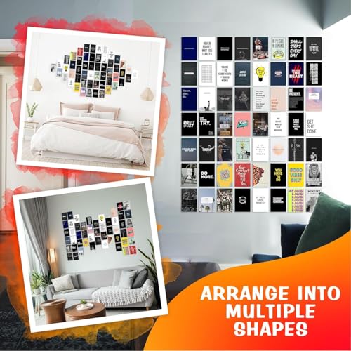 Image of 54pcs Motivational Wall Art Collage Decor Kit, Inspirational Wall Art, Posters Wall Art for Office, Bedroom, Living room Quotes Posters For Office, Inspirational Posters- 4 x 6 Inches (Motivational)