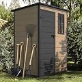 DWVO 5x3ft Resin Outdoor Storage Shed with Floor, Waterproof Lockable Tool Shed with Window, Plastic Outside Resin Storage Shed for Garden Backyard Patio Lawn