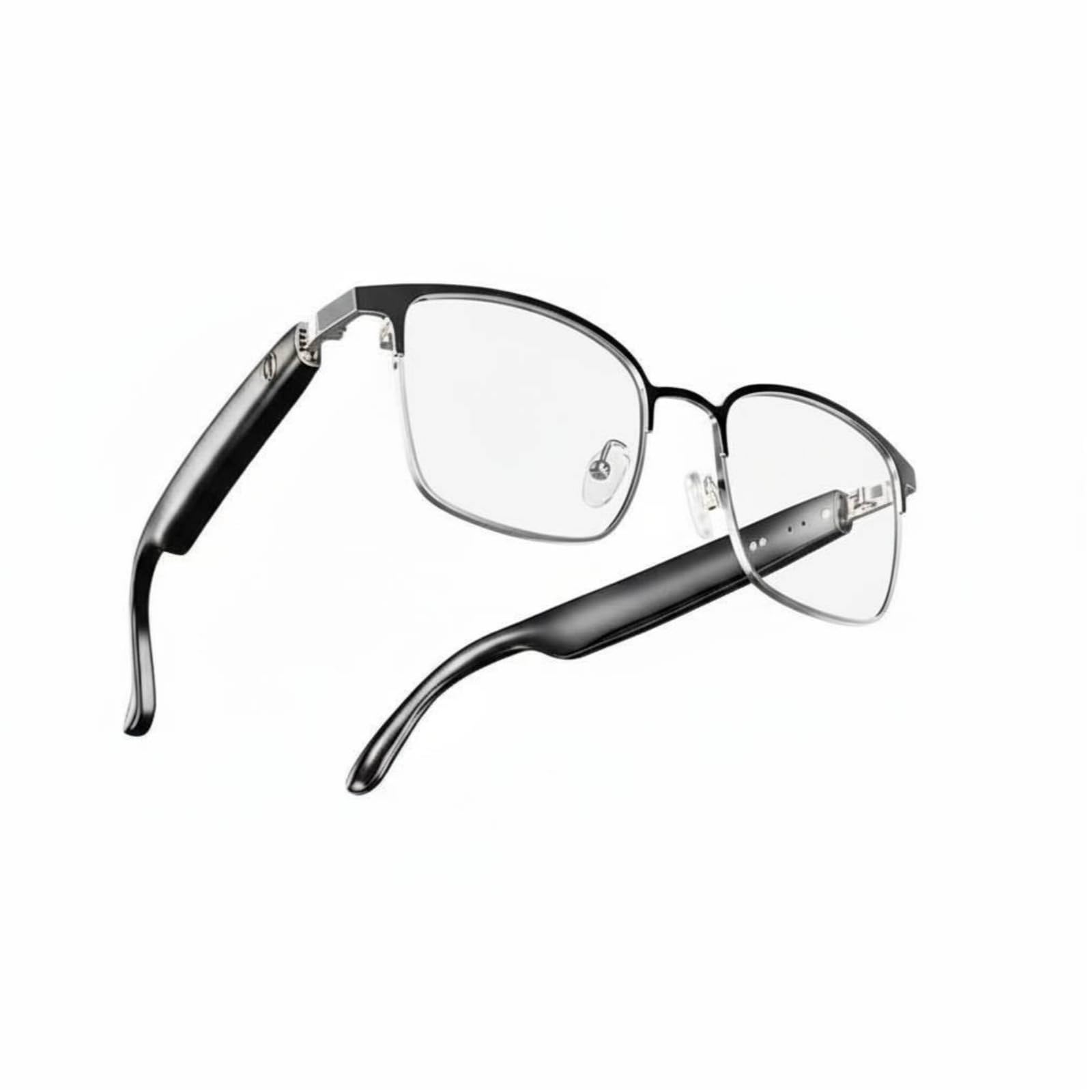 Directional Sound Bluetooth Audio Glasses Touch-Sensitive Controls Smart Eyeglasses Charging Bluetooth Smart Glasses Blue-Light Filtering Filtering, Silver-image-7