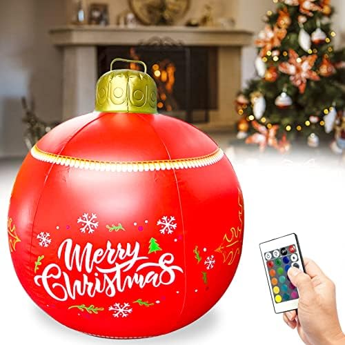 PVC Inflatable Christmas Ball, 24 Inch Light up Christmas Inflatables ...