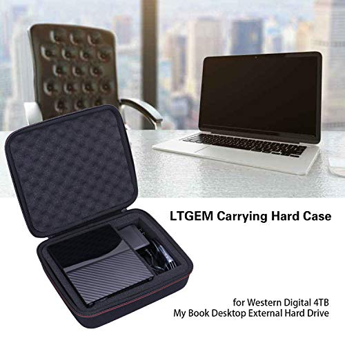 Image of LTGEM EVA Hard Case for WD 3TB,4TB,6TB,8TB,10TB My Book /Elements Desktop External Hard Drive - Travel Protective Carrying Storage Bag (Black) | Fits WD 3TB, 4TB, 6TB, 8TB, 10TB, 12TB, 14TB, 16TB, 18TB, 20TB, 24TB, Travel Protective Storage, EVA Hard Shell Material