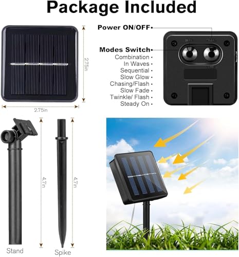 Image of 20 LED Solar Globe String Lights from Waterproof IP6515.3 Feet Outdoor Fairy Lights with 8 Modes Length | Warm White Decorative Lights for Garden, Patio, Balcony & Festive Decor.