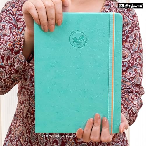Image of NEORAH - B5 - ART JOURNAL | 200Gsm Dotgrid Notebook |160 Pages(25.0 x 17.5 cm) | Lay Flat |Hard Cover Bullet - Journal | 3 Bookmarks |Elastic Closure | Inner BackPocket | Ideal- Bujo,Art (TEAL)