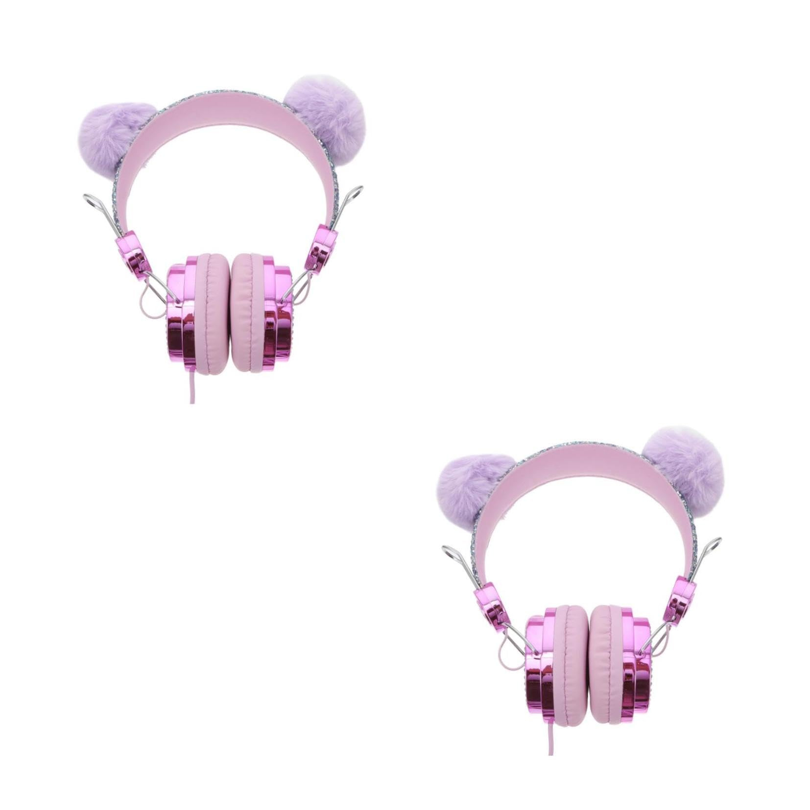 UKCOCO 2 Pièces Écouteurs Casque pour Enfants Casque Audio Filaire Casque De Lumière LED Casque Filaire avec Micro Casques De Moniteur De Casque Licorne Fille Abdos dans L'oreille