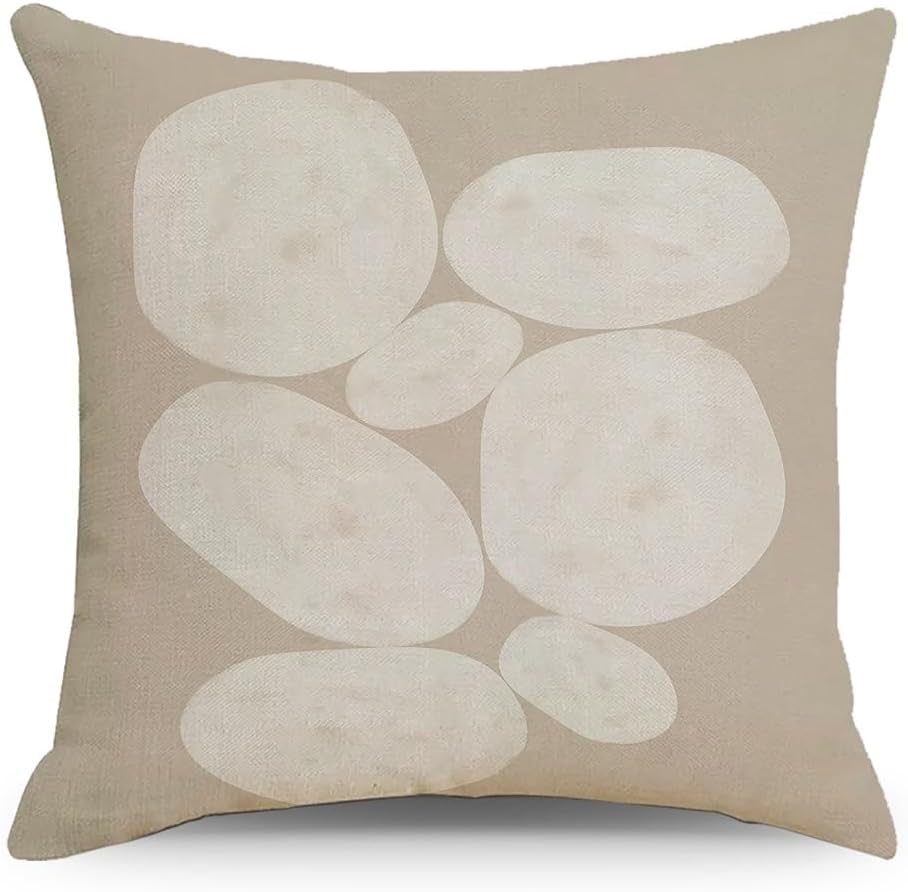 HBJWOV Nordic Abstract Linen Pillow Cover Black and White Ins Home Products Sofa Headboard Car Cushion