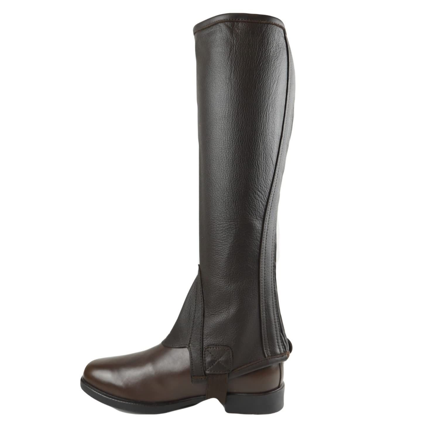 AK Zip Laterale Pelle Pieno Fiore Equitazione Mezze Chaps