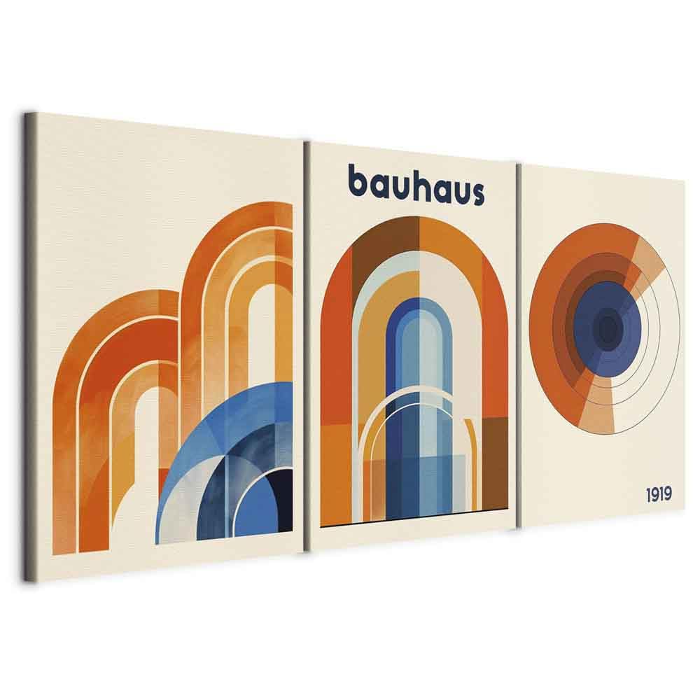 murando - Art Set of 3 Canvases Wall Art Orange Blue Arches 120x60 cm (3 pcs. 40x60 cm each) Acoustic Wall Multi Part Canvas - 3 Piece - Room Decor Print Living Room - Soundproof a-H-10130-b-a