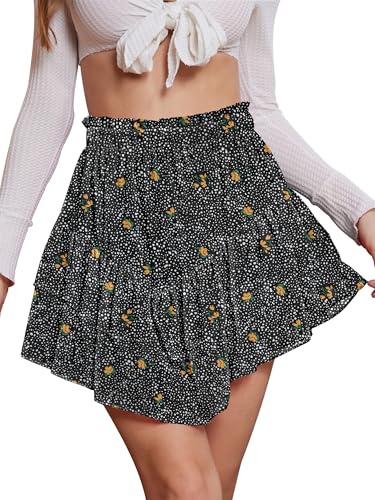 Amazon.com: NASHALYLY Women's Mini Skirt Ruffle High Waist