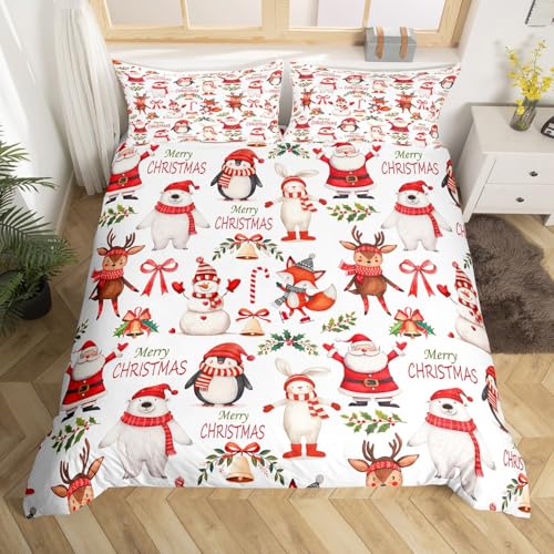 Homewish Housse de Couette 220x240 Enfant, Parure de Lit Animaux Mignons Cerf pour Garçon Fille,...