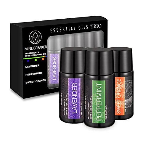 Natural Beauty Aromatherapy Essential Oils - Mindbreak Therapeutic Grade 100% Pure For Diffuser, Humidifier including Lavender, Peppermint, Sweet Orange Guarantee 2000+ Instagra
