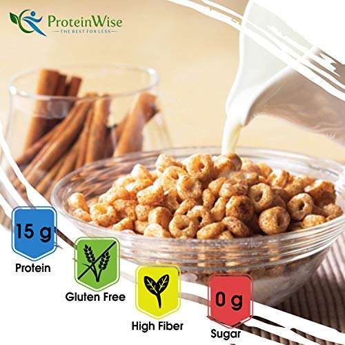 Proteinwise Cinnamon Vanilla Cereal, High Protein, Healthy Cereal, Healthy Diet, Low Carb, Low Calorie, Kosher, 7/Box #TOP1