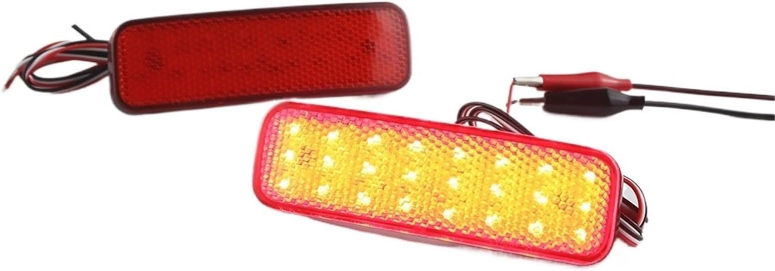 2x LED Rear Bumper Reflector Brake Light Compatible With Ford Transit Custom Connect TOURNEO 13-up 1778456,1778457,BK21515C0AA,BK21515B0AA(2pcs RED LENS)