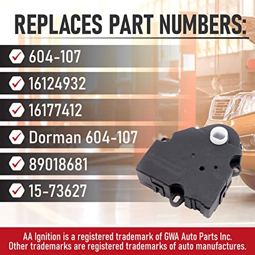 Image of HVAC Air Blend Door Actuator - Replaces 604107, 16124932, 16177412, 604-107 - Compatible with Chevy, GMC Vehicles and More - Tahoe, Monte Carlo, Corvette, Malibu, K1500 Suburban, Yukon, Regal