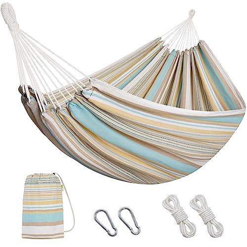 INNO STAGE 2 Persons Hammock - Brazilian Double, Portable Camping Bed for Patio, Backyard, Porch, Outdoor & Indoor Use - Soft Cotton with Carrying Bag
