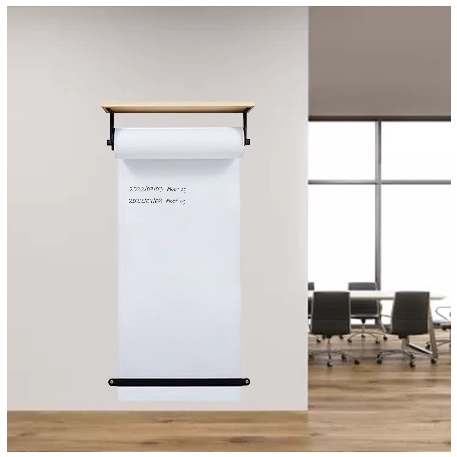 Support mural pour rouleau de papier de boucherie anti-gaspillage avec étagères